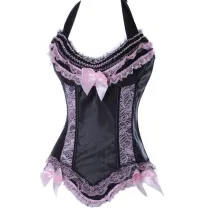 Z688-6 (LXM1549)Elegant Lace Halter Top Belted Corset