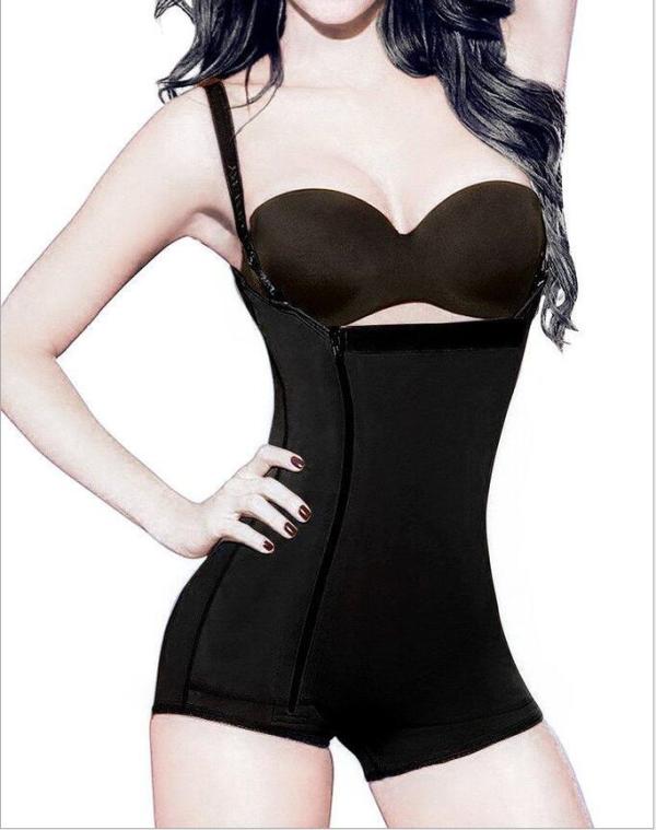 7110 BLACK STRAPPED SLIMMING CORSET