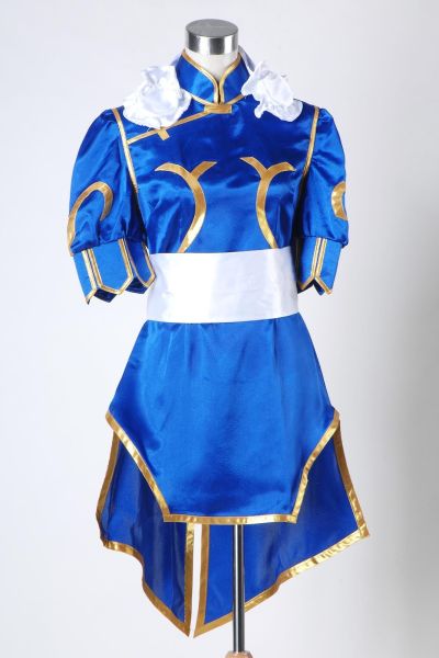 Street Fighter Chun Li ChunLi Blue Dress Cosplay Costume