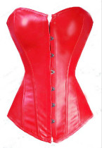 zt9104-2  overbust faux leather corset