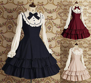 Lolita Princess Vintage Style Party Formal Dress Cosplay Costume Dress Customize