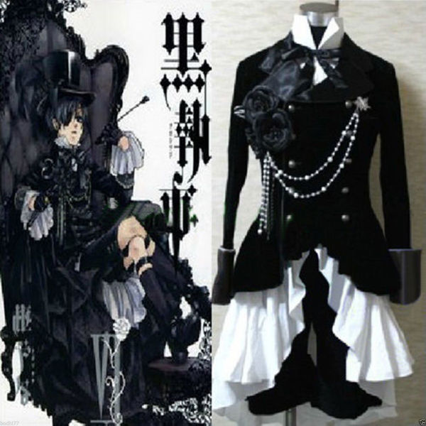 Black Butler Ciel Phantomhive Black Suit Outfit Custom Cosplay Costume