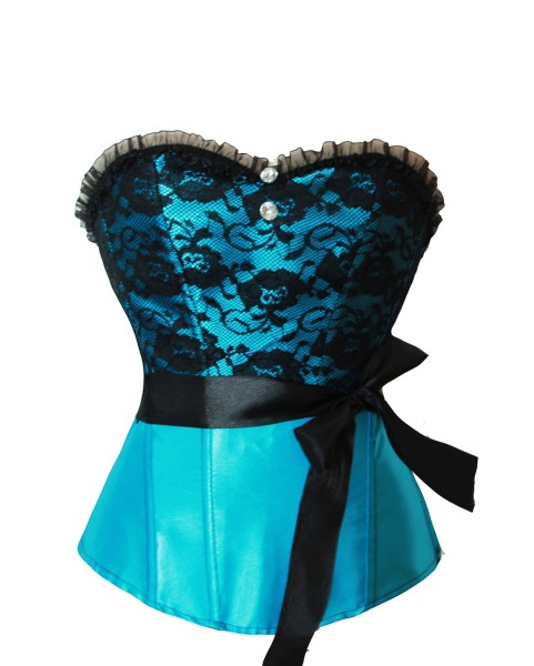 lxm-3609Blue corset top