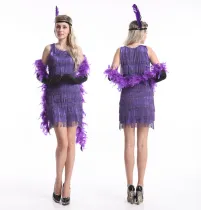 419Purple   1920s  flapper costume S-2XL USD14