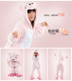 S-004  pink pig onesie