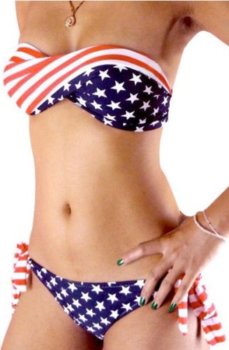 WEM3301 American flag bikini