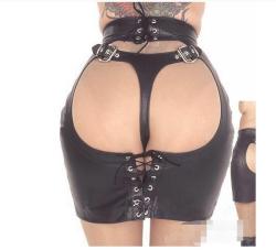 1064 Leather Sex Bondage Spanking Skirt