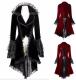 bc0651 Lace-up High Low Coat Black Steampunk Victorian Gothic Jacket
