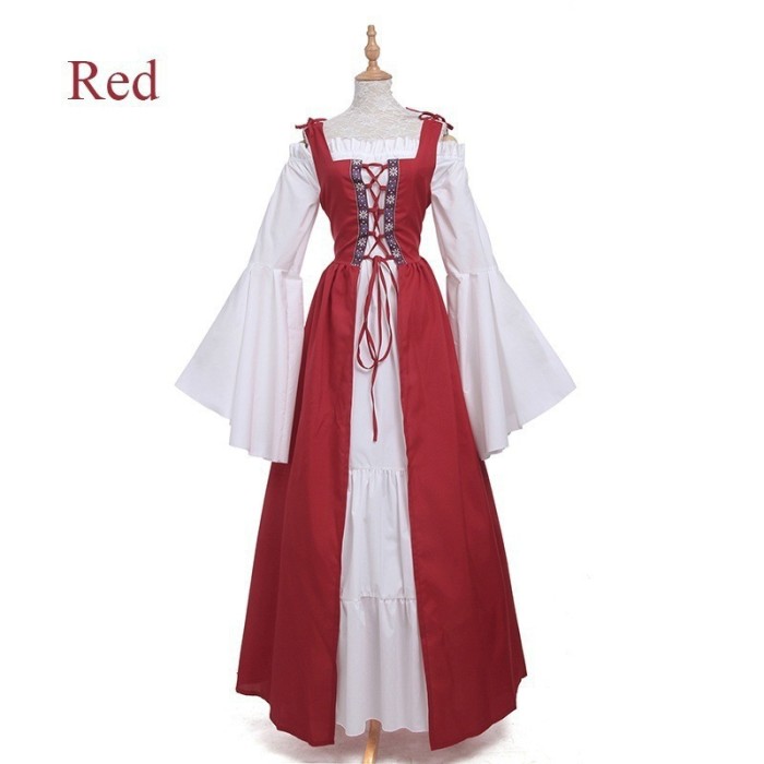 9999 Medieval Women's Solid Vintage Victorian Gothic Dress