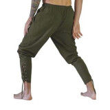 Men Halloween Medieval Renaissance Loose Pants Viking Black Brown Navigator Leg Bandage Trouser