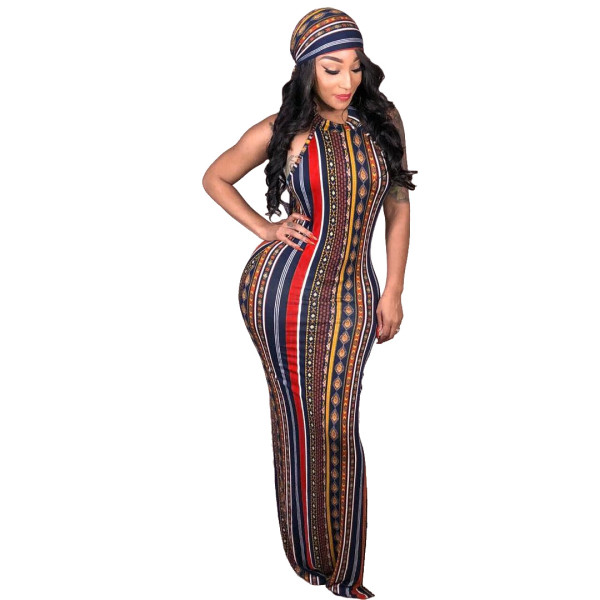 women ladies fashion dresses stripe long maxi boho casual dress