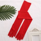 3 Colors Fashion Black White Red Tassels Long Satin Gloves Women Opera Evening Party Costume Gloves Dance Performance Mittens