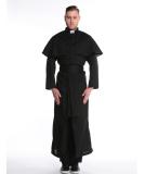 Free shipping,Adult Pastor Priest Monk Robe Costume Suit Godfather Missionary Priest Serving Priest Serving Halloween Clothing