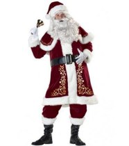 Deluxe Men Christmas Costume Cosplay Cloth Luxury Couple Santa Claus Uniform Holiday Outfits