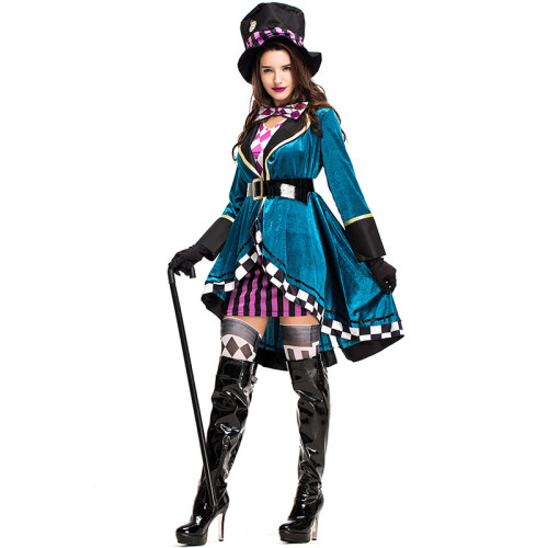 Alice in Wonderland Sexy Mad Hatter Costumes Women Halloween Party Outfit Fancy Dress
