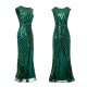 Long 20s Flapper Dress Vintage O Neck Sleeveless Backless Maxi Party Dress for Prom Cocktail