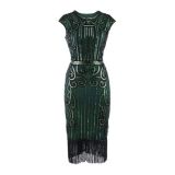 Women 1920s Great Gatsby Vintage Fringe Flapper Dress 