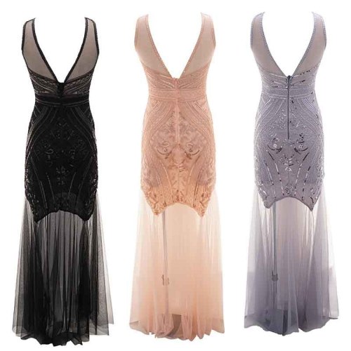 Women 1920s Flapper Great Gatsby Dress Vintage Classic Sleeveless  Embellished Beaded Sequin Fringed Dress Club Party Dress
