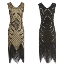 Vintage 1920s Women Flapper Dress