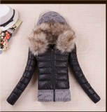  Big Fur Collar Warmth Casual Down Coat h229