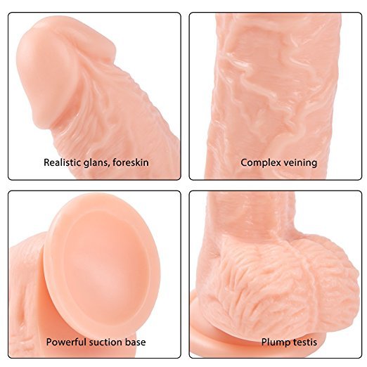 cob 7.5 Inches Cock Dong Realistic Dildo with Suction Cup Adult Sex Toy (Flesh)