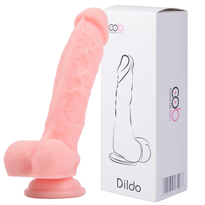 cob 8.1  Silicone Dildo with Suction Base Anal Sex Toys (Flesh)
