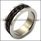 Rotatable Spinner Black Chain Ring as Relax Toys r005378