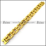 23mm Wide Gold Stainless Steel Biker Bracelets for Heavy Men -b001330