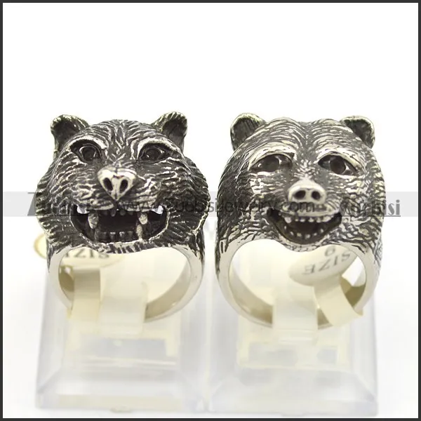 vintage black wild animal feline ring r001999