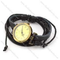 multi black leather strap classical round watch JW000006