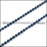 Blue 3MM Round Ball Chain n001524