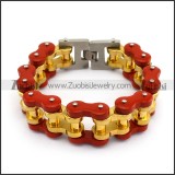 Inner Golden and Outer Red Bicycle Link Chain Bracelet b005114