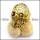 Gold Hollow Steel Skull Ring r003660