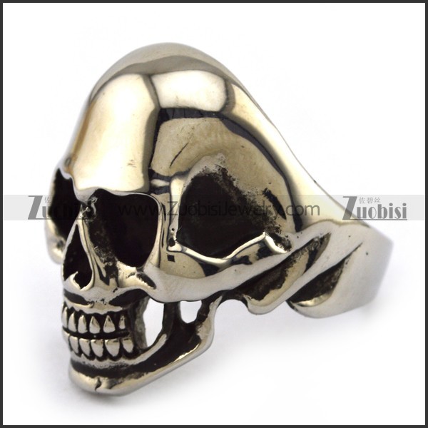 Shiny Stainless Steel skull Ring -JR010024