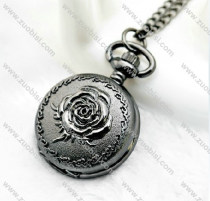Black Gun Metal Rose Pocket Watch Chain for Women - PW000043