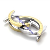 8mm Wide Gold Plating Flexible FOREVER LOVE Rings as Great Valentine Gift for Sweetheart JR430007