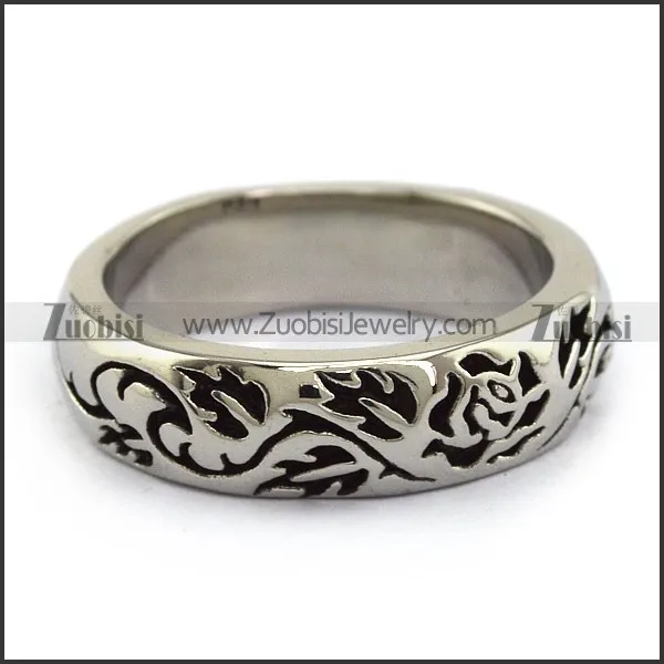 Flower Ring in Stainless Steel Metal -JR350235