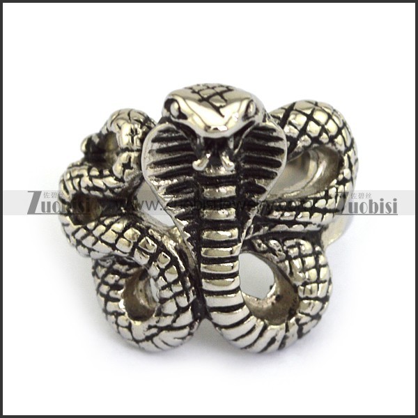 Rattlesnake Ring in Stainless Steel Metal -r000716