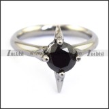 solid black facted zircon ring for lady r002078