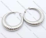 Bigger Silver Thread Cutting Stainless Steel earring - JE050072