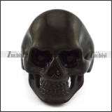 Black Plating Skull Ring with Dark Black Rhinestones Eyes r004294