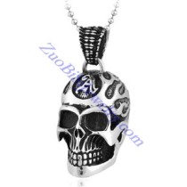 big steel skull pendant with A logo on head JP350116
