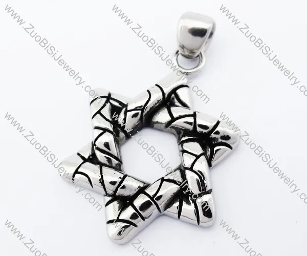 Rough Stainless Steel Hexagram Casting Pendant - JP170218