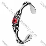 Ruby Stone Stainless Steel Bangles - JB350004