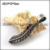 Cube Stainless Steel Feather Charm for Ladies Jewelry p003715