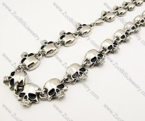 All Skull Heads Stainless Steel Necklace in 24 inch -JN170004