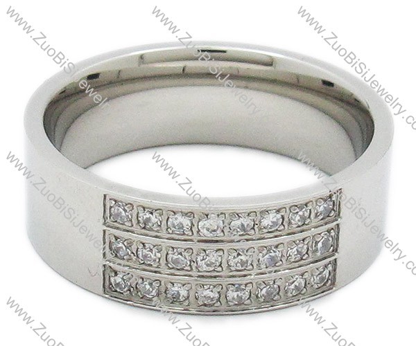 Stainless Steel Diamonds Ring - JR200003