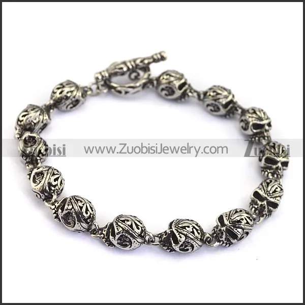 12 cut-out skull heads bracelets for ladies b002779