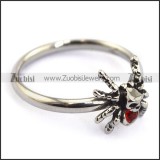 small spider ring with red rhinestone for women r002207
