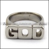 Stainless Steel GOD Ring r004346